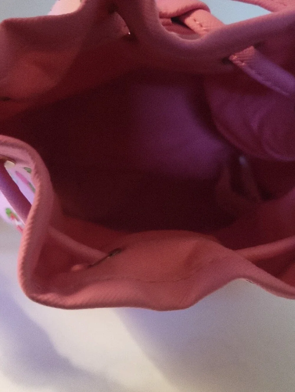 Pink Strawberry Shortcake Print Drawstring Mini Bucket Bag